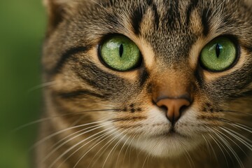 Fototapeta premium Detailed shot of a vibrant green feline eye