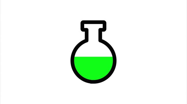 green potion on the glass bottle