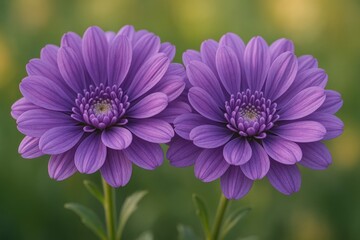 Obraz premium Detailed close-up of stunning violet blossoms highlighting petal intricacies