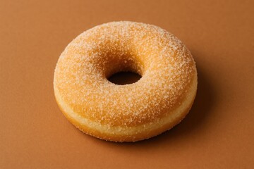 Sweet caramelized donut with a rich brown glaze