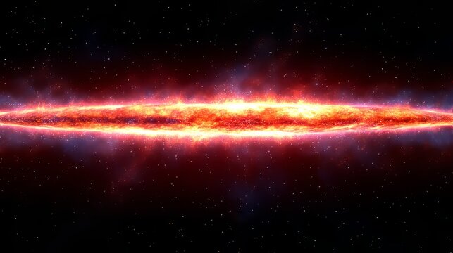 Fiery Cosmic Rift: A breathtaking view of a vibrant, fiery nebula, a cosmic rift glowing intensely against the backdrop of the dark expanse of space.