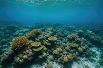 Fototapeta premium Underwater view of a vibrant coral ecosystem