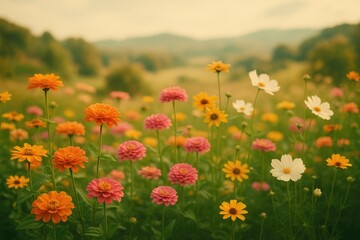 Naklejka premium Vibrant floral display in a stunning natural setting
