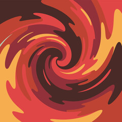 Abstract spiral art print, modern swirl canvas, contemporary vortex design, red orange brown decor