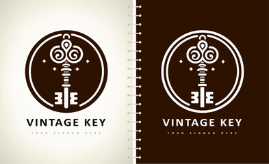 vintage key logo vector design