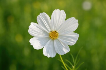 Blooming Cosmos Flower with a Soft Focus Background