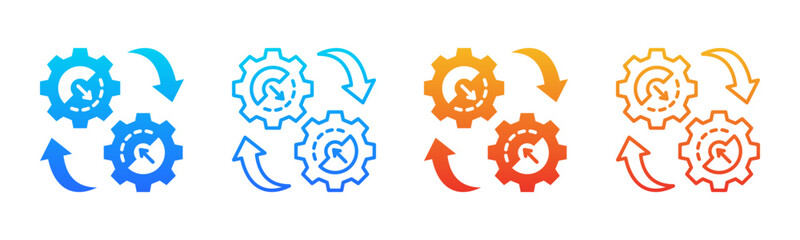 Process Integration icon sheet multiple style collection