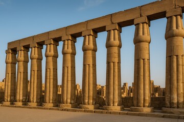 Fototapeta premium Luxor Temple Column Structure Overview