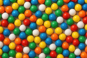 Obraz premium Vibrant and colorful backdrop featuring multi-hued spheres with a sweet candy-themed design