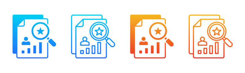 Performance Review icon sheet multiple style collection