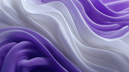 Obraz premium Abstract 3D horizontal waves, heavy cloth flowing, white and violet colors. can be used as texture, desktop background, wallpaper or graphical resource -