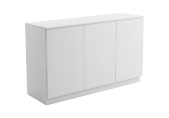 Modern white three door cabinet furniture isolated on transparent background