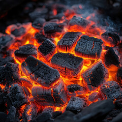 Smoldering burning coals, cut out white --style raw --stylize 750