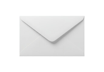 A clean white envelope with a sealed flap isolated on transparent background