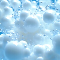 Obraz premium Close-up view of many light-colored bubbles.