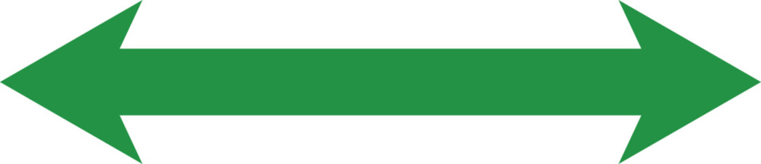 The green  arrow pointed to the right and left sides 
