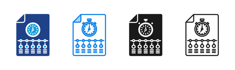 Time Tracking icon sheet multiple style collection