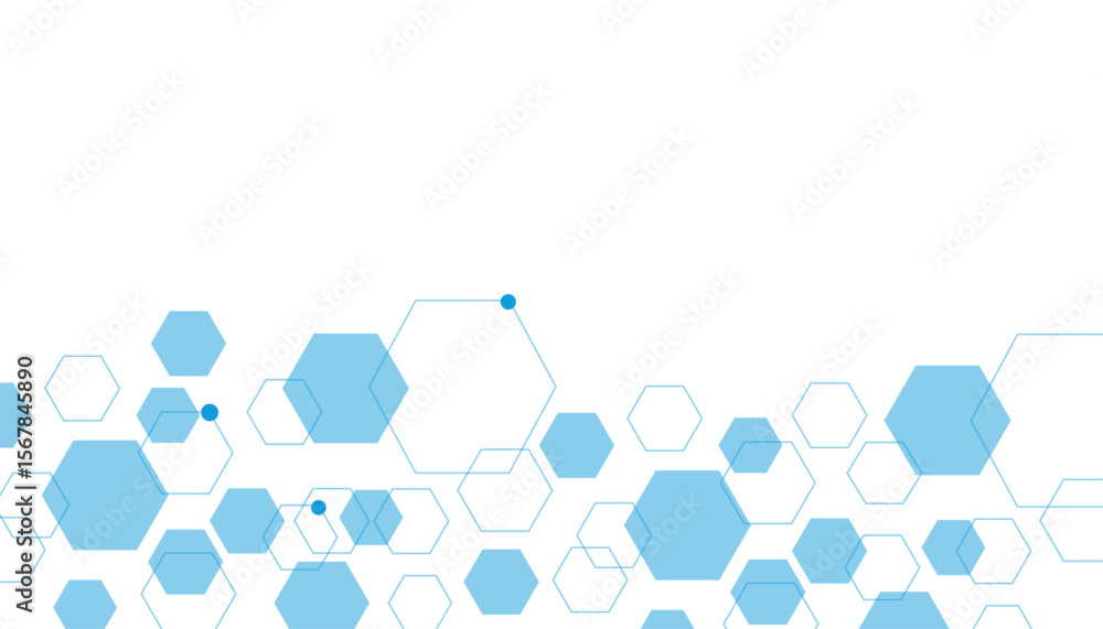 Poster vector hexagons pattern. geometric abstract background with simple hexagonal elements. medical, tech