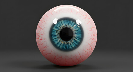 3D Rendering of a Blue Eyeball – Realistic Human Eye Model 