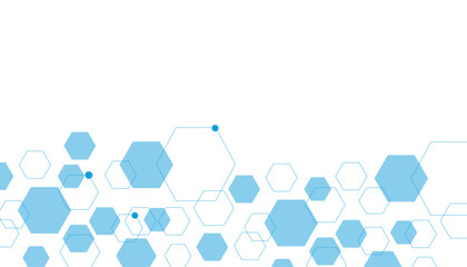Vector hexagons pattern. Geometric abstract background with simple hexagonal elements. Medical, technology or science design