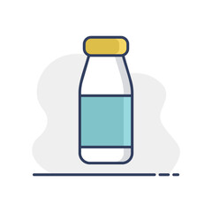 Drinkable yoghurt bottle vector icon