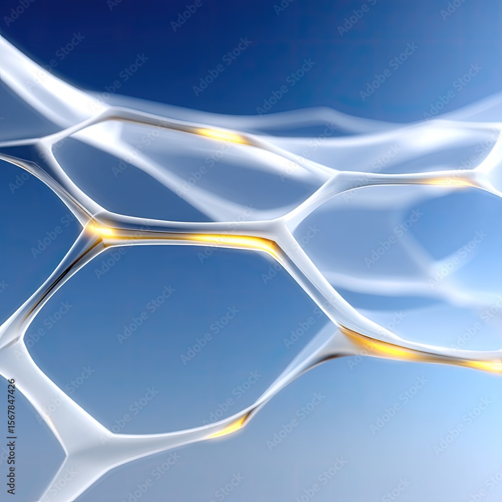 Poster elegant abstract ai mesh composed of polygons and hexagons