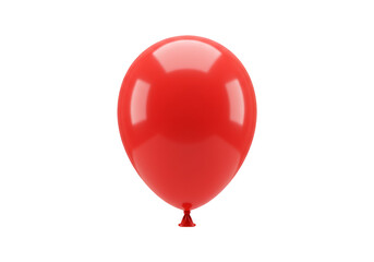 Shiny red balloon floating gracefully isolated on transparent background