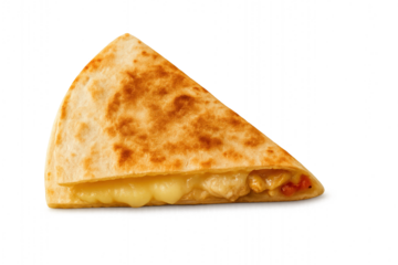 Grilled Chicken Quesadilla Slice on Transparent Background