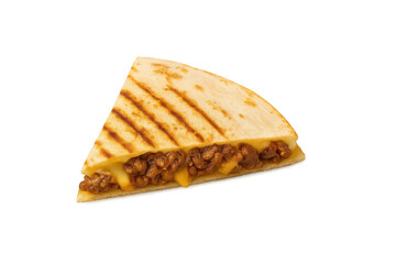 Beef and Cheese Quesadilla Slice Isolated on Transparent