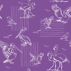 La Dolce Vita, Summer vibe. Seamless pattern in flat cartoon style for branding, advertising, printing. Vacation by the sea, rest by the ocean in bright sunny colors.