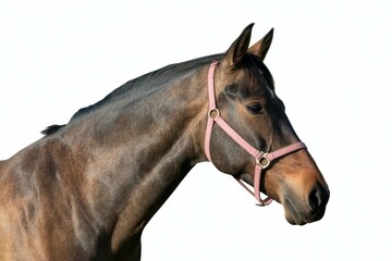 Horse face shot isolated on transparent background cutout isolated, white background