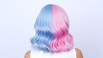 Pastel Pink and Blue Two-Tone Hair A Stylish and Trendy Look