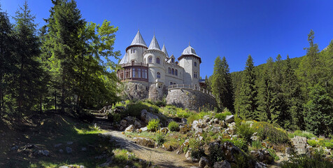 castle savoia in the mountains in gressoney italy