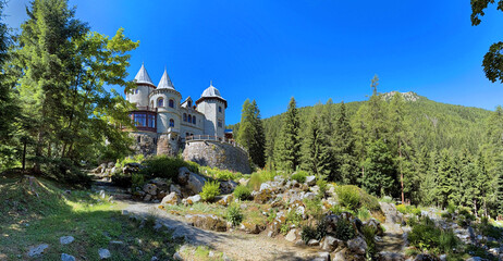 castle savoia in the mountains in gressoney italy