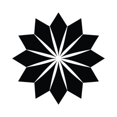 Geometric Flower Six Petals Radial Symmetry Icon Vector Illustration