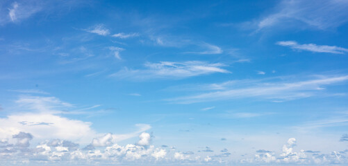 Blue Sky With Clouds Over the Ocean