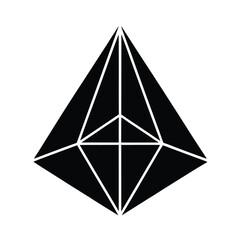 Geometric Pyramid Triangle Sides Ancient Form Icon Vector Illustration