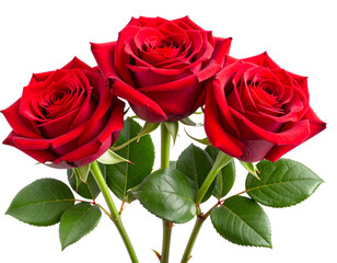 red roses on white background