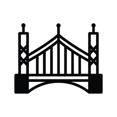 Linear Bridge Arch Support Crossing Path Icon Vector Illustration