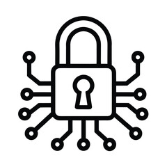 Linear Encryption Key Pattern Security Code Icon Vector Illustration