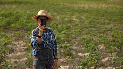 Woman Selfie in Crop Field Daytime