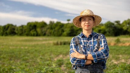 Young Farmer in a Field on a Sunny Day