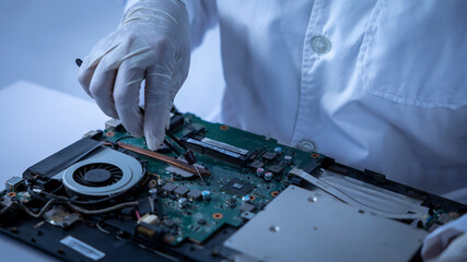 Repairing a Laptop With Precision and Care