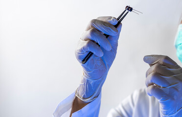 Expert Handling of Needle During Medical Procedure