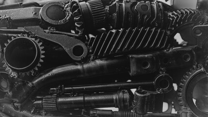 Detailed Mechanical Gears Close-Up