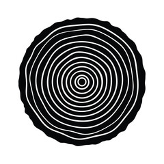 Minimalist Tree Rings Concentric Circles Growth Lines Icon Vector Illustration
