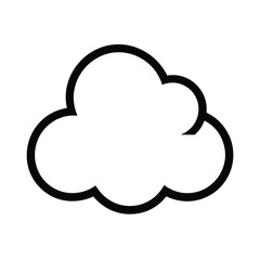Simple Cloud Outline Soft Curves Floating Design Icon Vector Illustration
