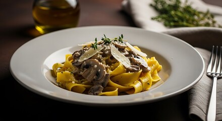 Creamy Mushroom Pappardelle Pasta A Delightful Italian Culinary Experience