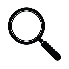 Simple Magnifying Glass Circular Lens Angled Handle Icon Vector Illustration