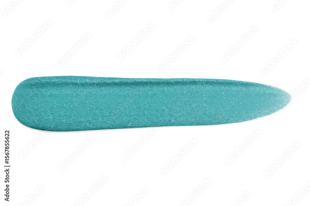 Poster turquoise paint brush stroke isolated on transparent background, ideal for adding a touch of color t